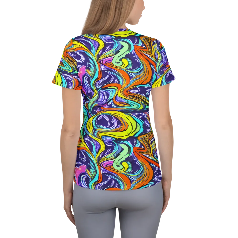 Flux Fantasia on Women's Athletic T-Shirt — Back