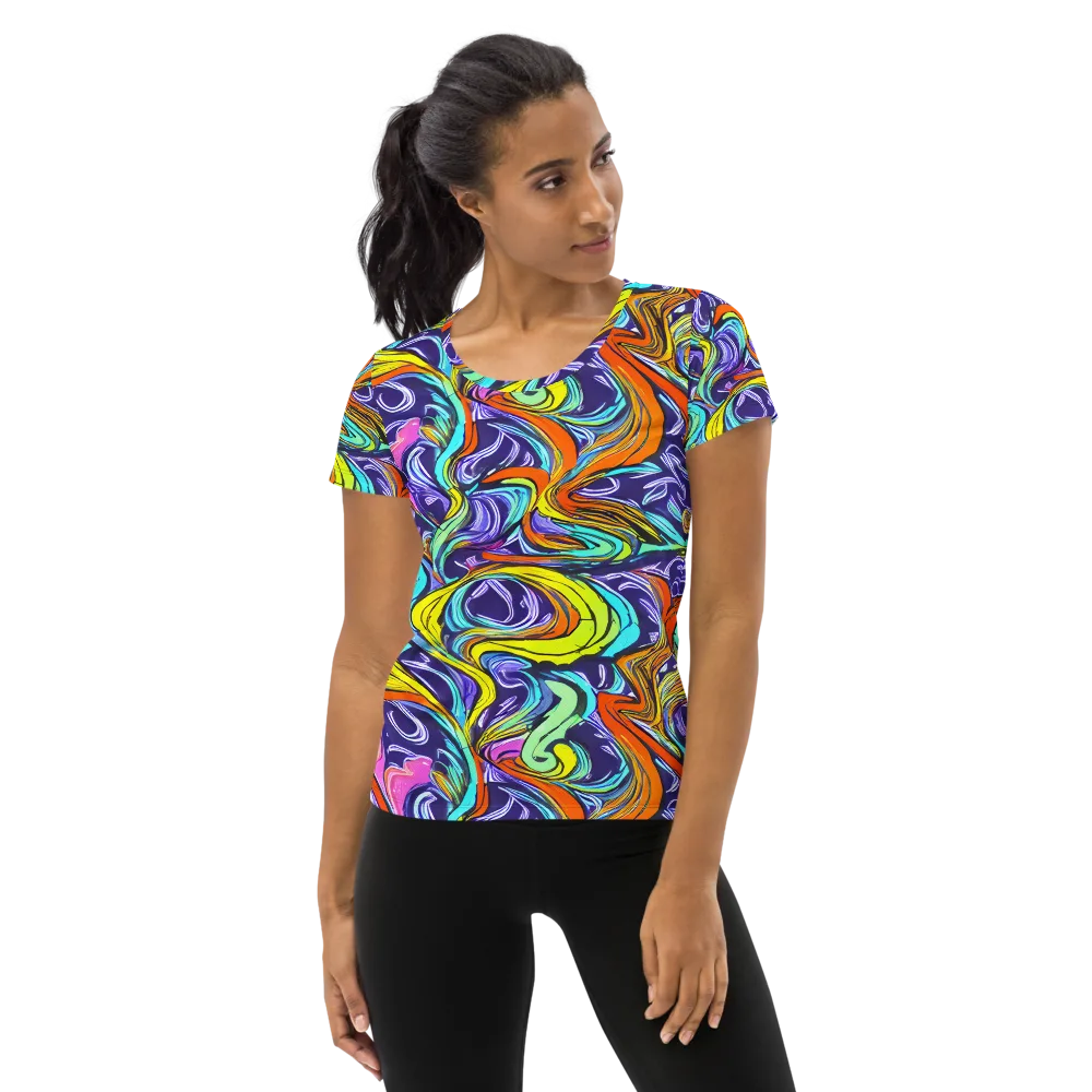 Flux Fantasia on Women's Athletic T-Shirt — Front