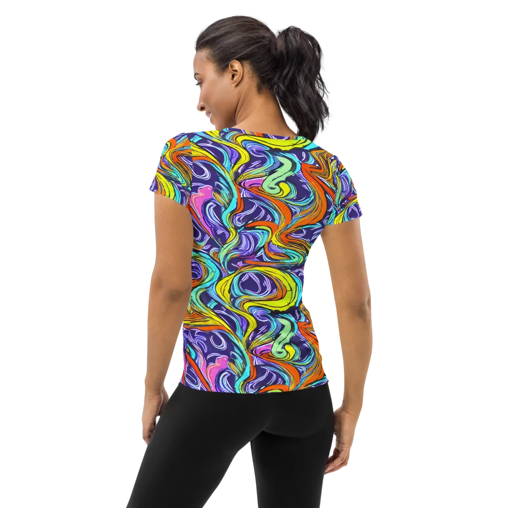 Flux Fantasia on Women's Athletic T-Shirt — Back