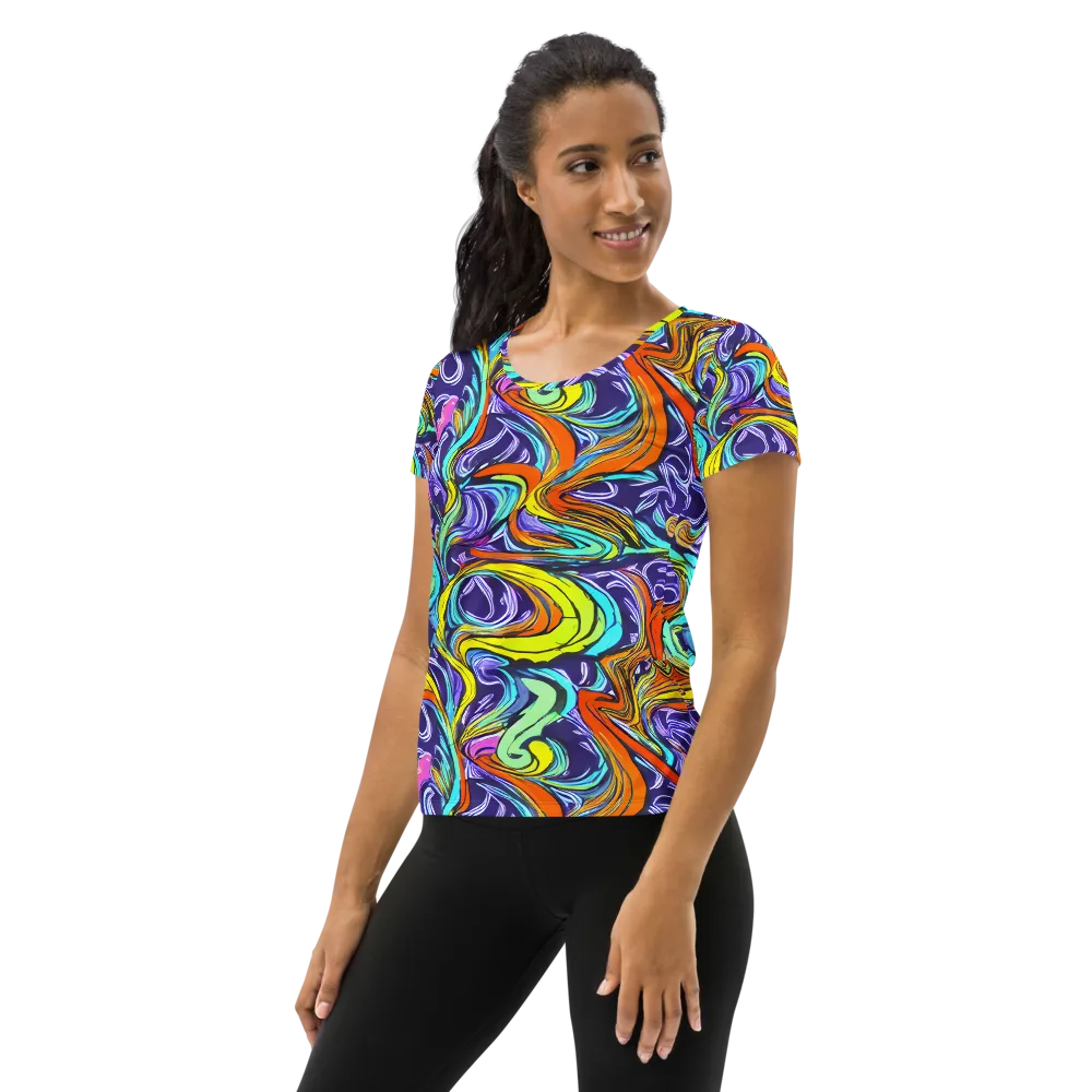 Flux Fantasia on Women's Athletic T-Shirt — Left