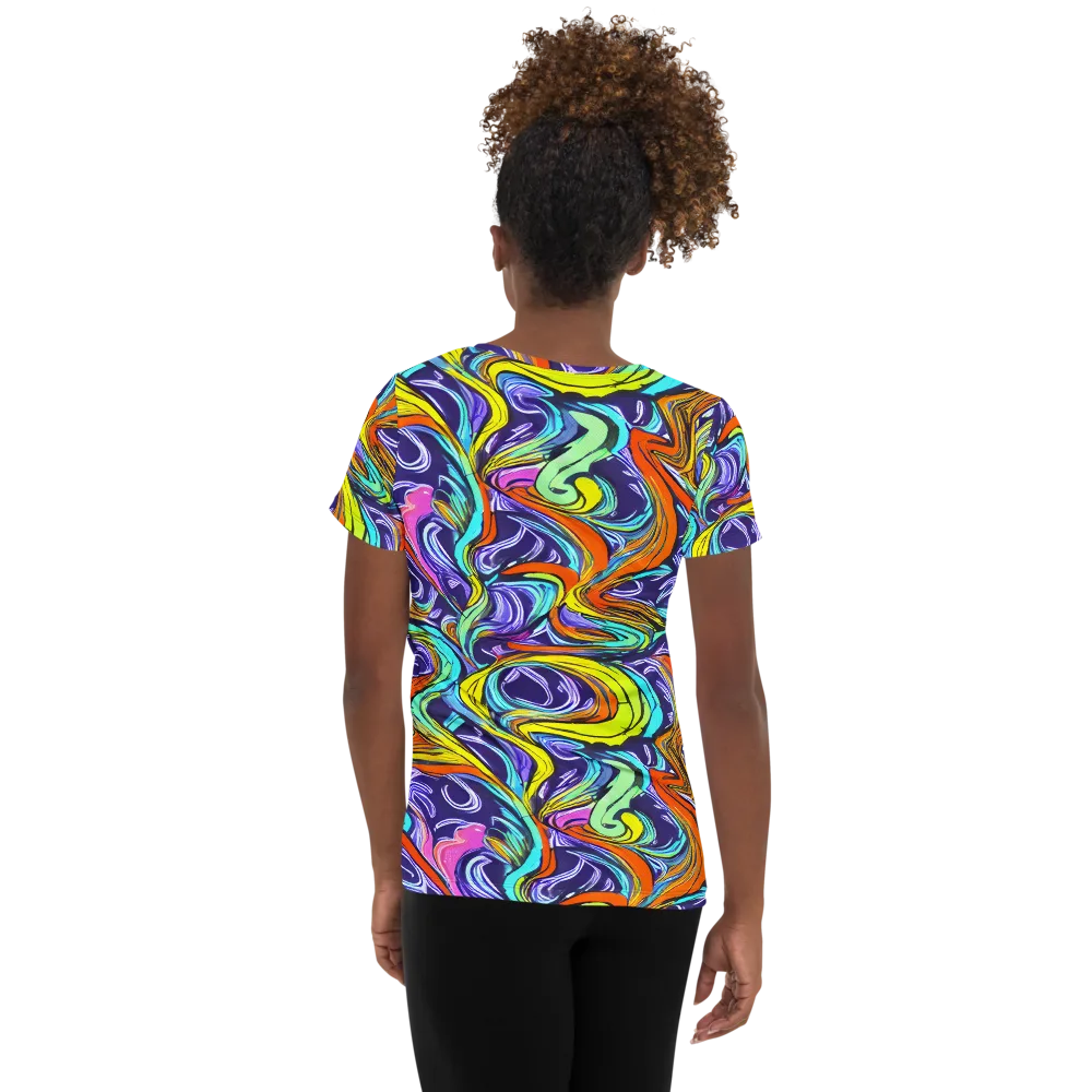 Flux Fantasia on Women's Athletic T-Shirt — Back