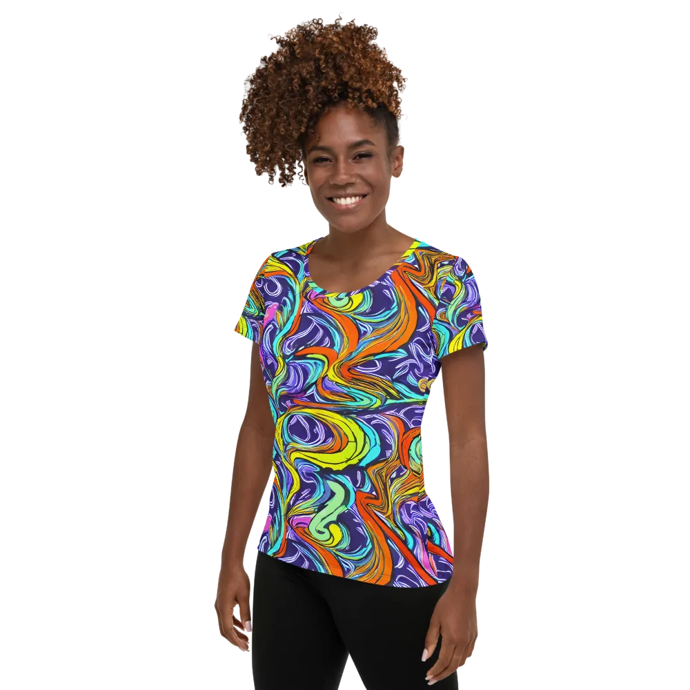 Flux Fantasia on Women's Athletic T-Shirt — Left