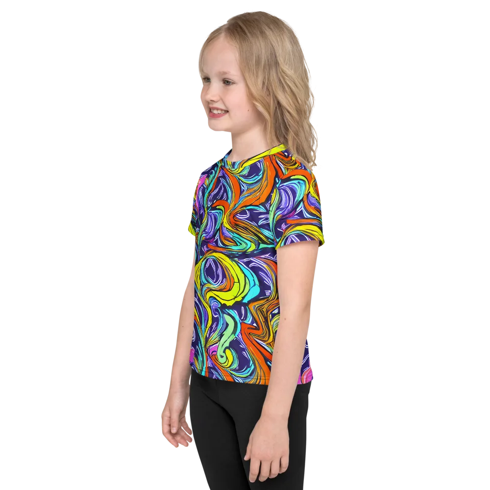 Flux Fantasia on Kids Crew Neck T-Shirt — Left