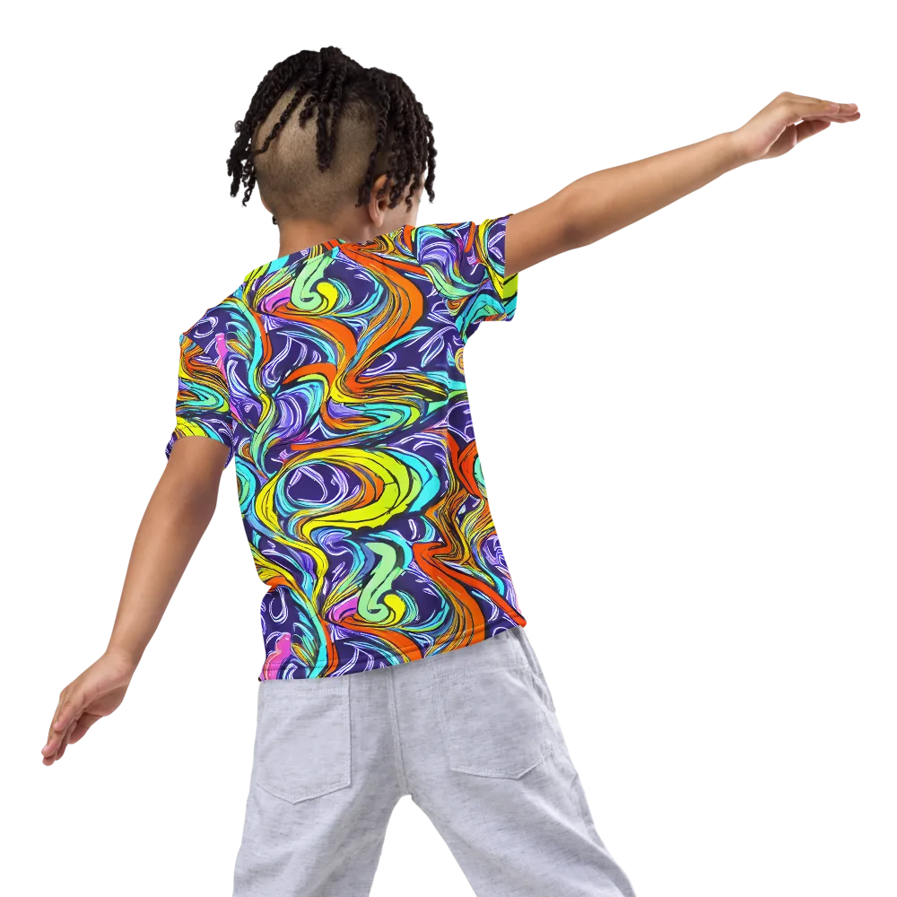 Flux Fantasia on Kids Crew Neck T-Shirt — Back