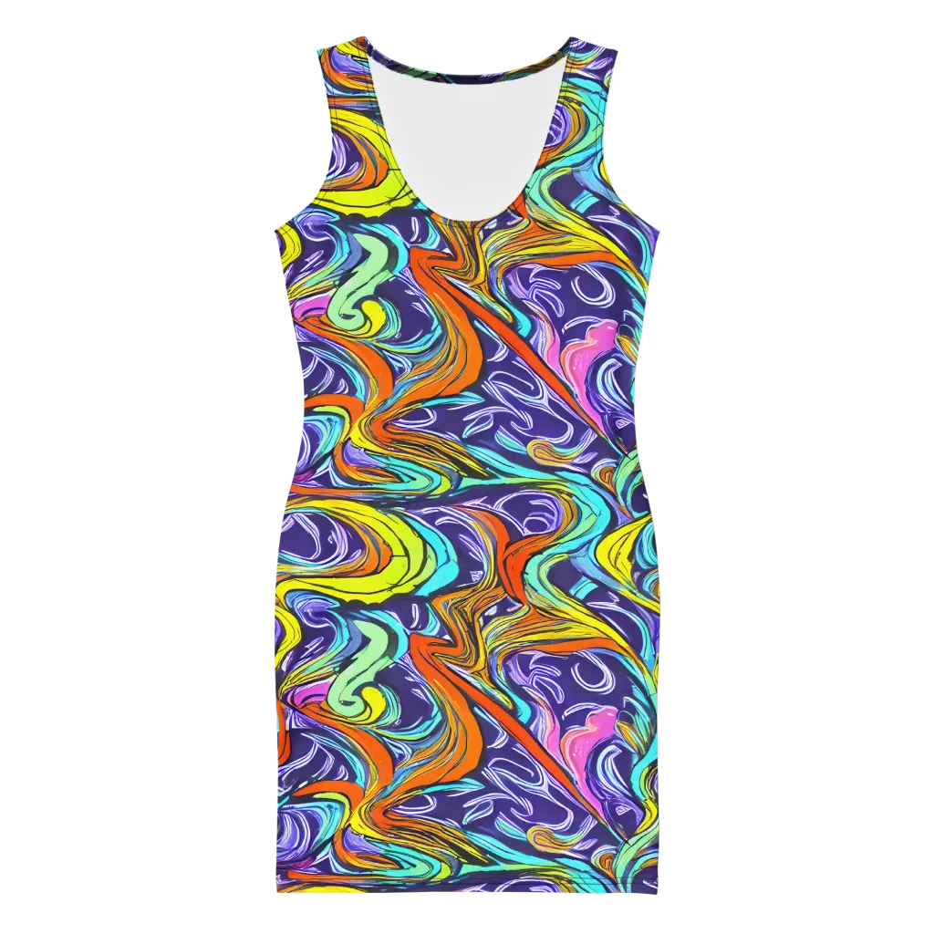 Flux Fantasia on Bodycon Dress — Front