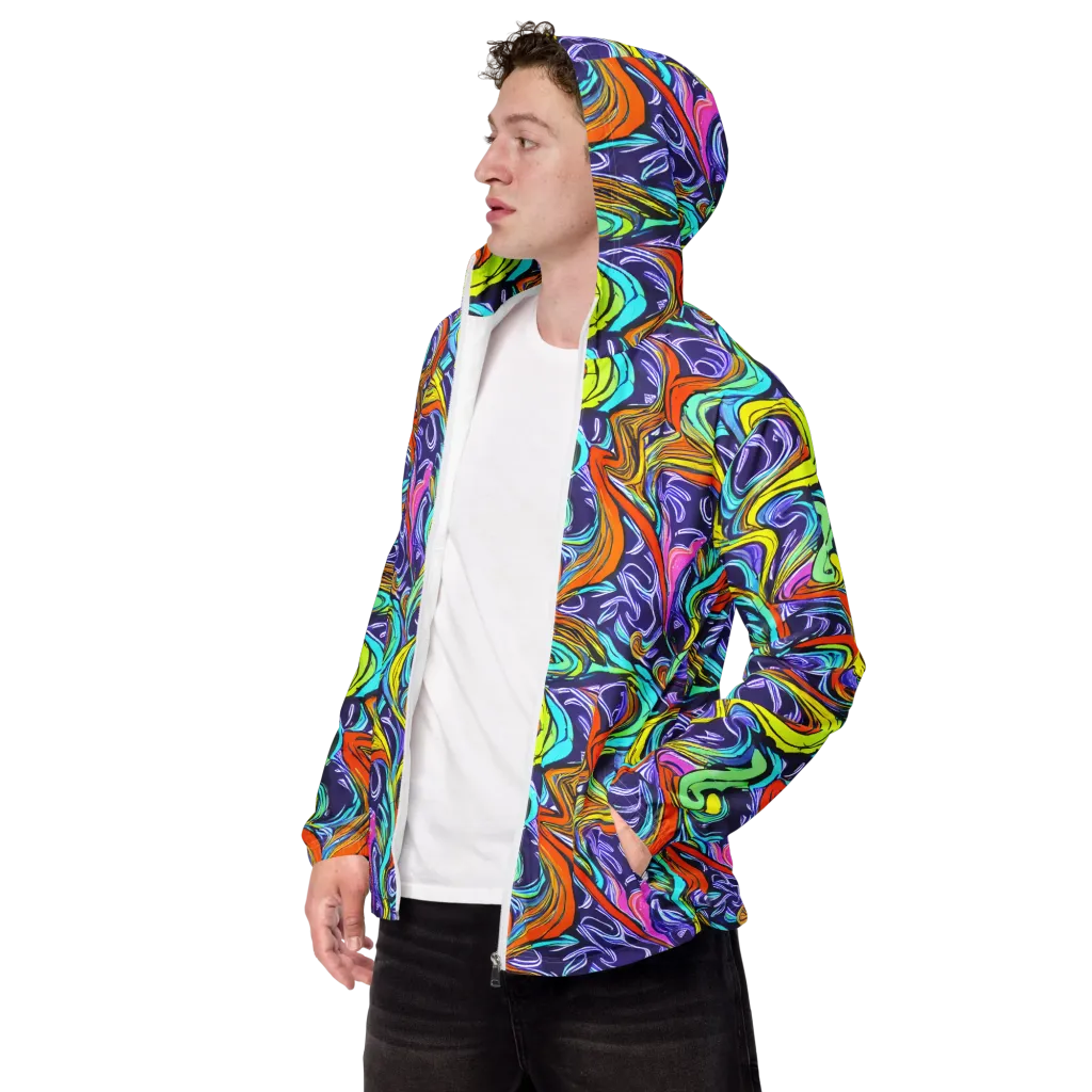 Flux Fantasia on Men's Windbreaker — Left Front
