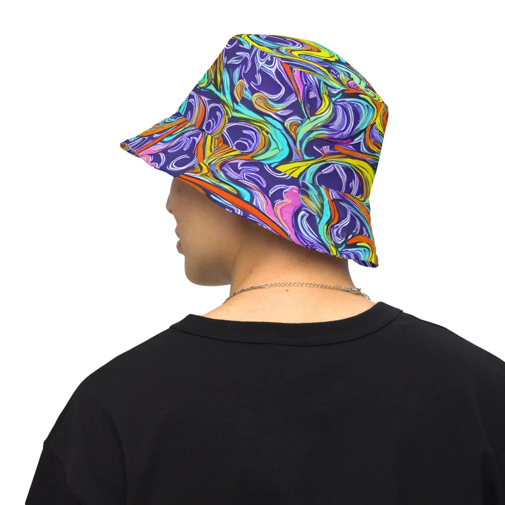 Flux Fantasia on Reversible Bucket Hat — Back Inside