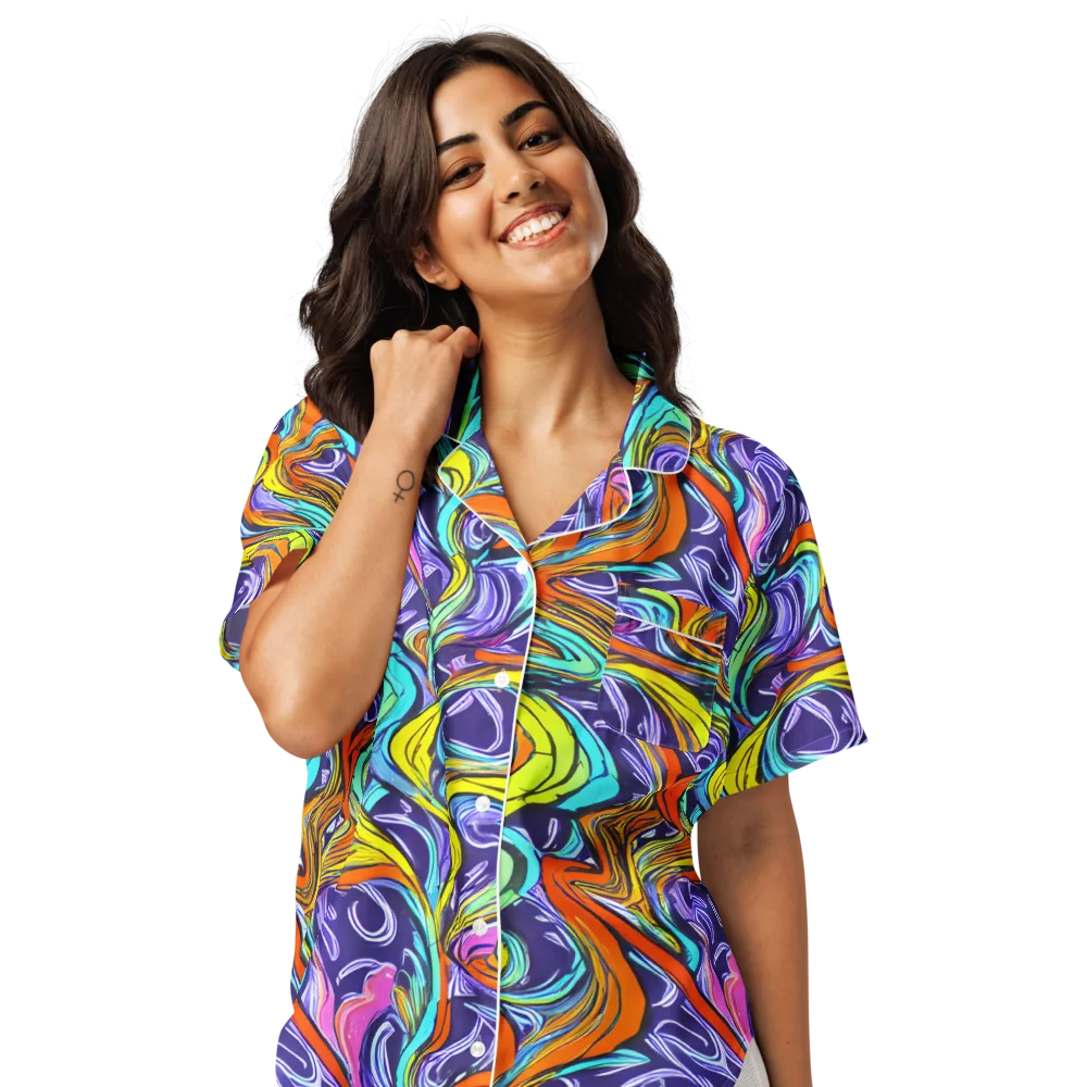 Flux Fantasia on Women's Short Sleeve Pajama Top — Front