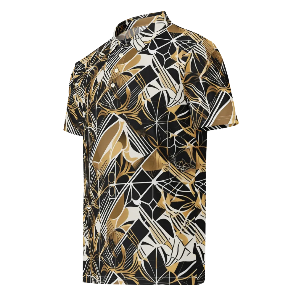 Black Tie Botanica on Men's Slim Fit Polo Shirt — Left Front