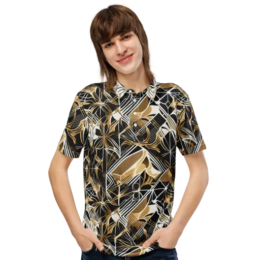 Black Tie Botanica on a Men's Slim Fit Polo Shirt