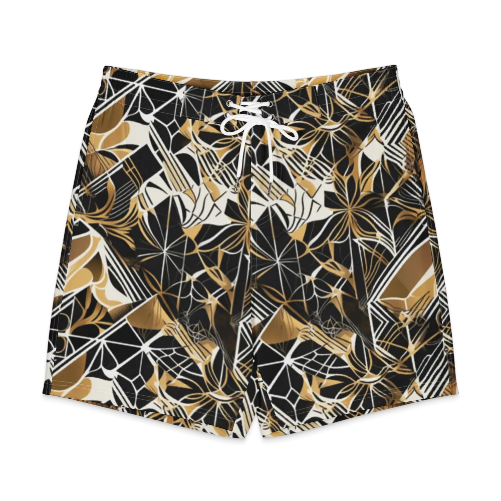 Black Tie Botanica on Men's Board Shorts — Front