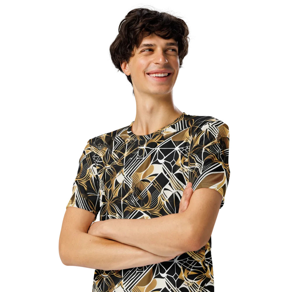 Black Tie Botanica on Men's Crew Neck T-Shirt — Left Front