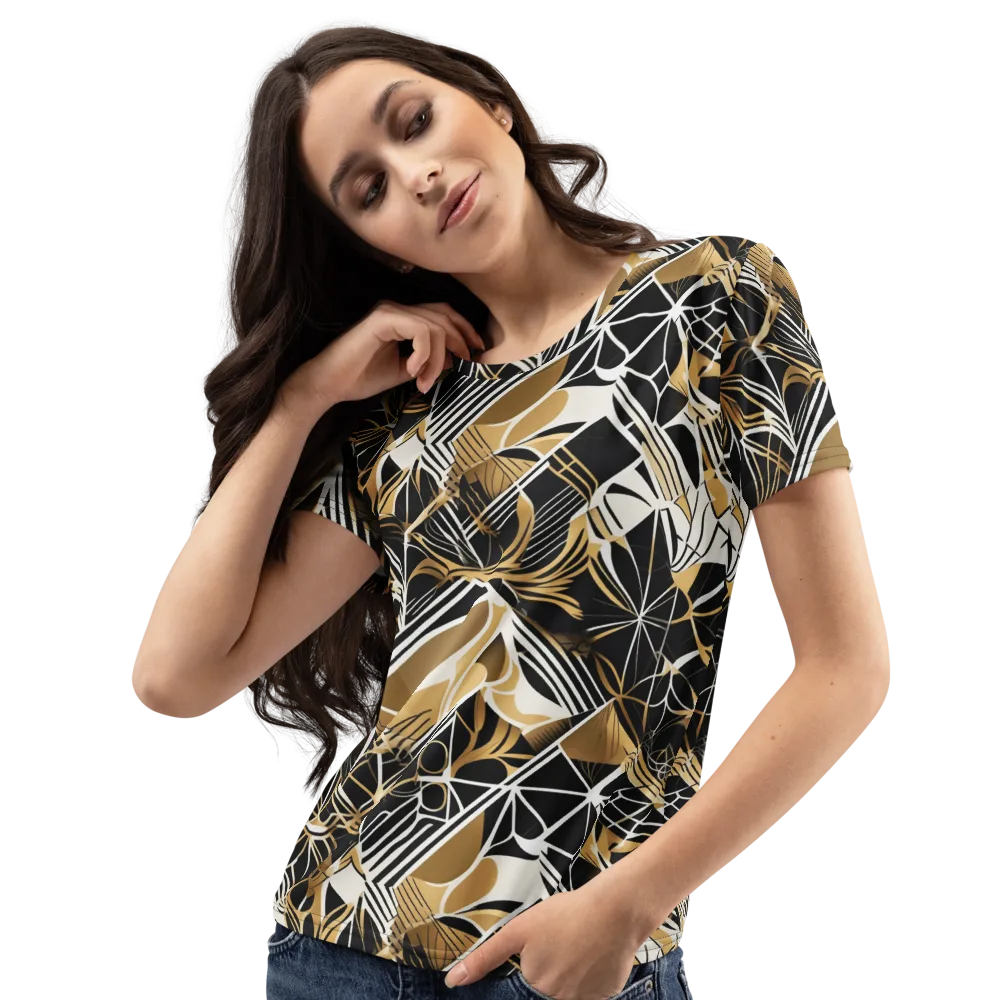 Black Tie Botanica on Women's Crew Neck T-Shirt — Left Front