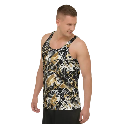 Black Tie Botanica on a Men's Tank Top