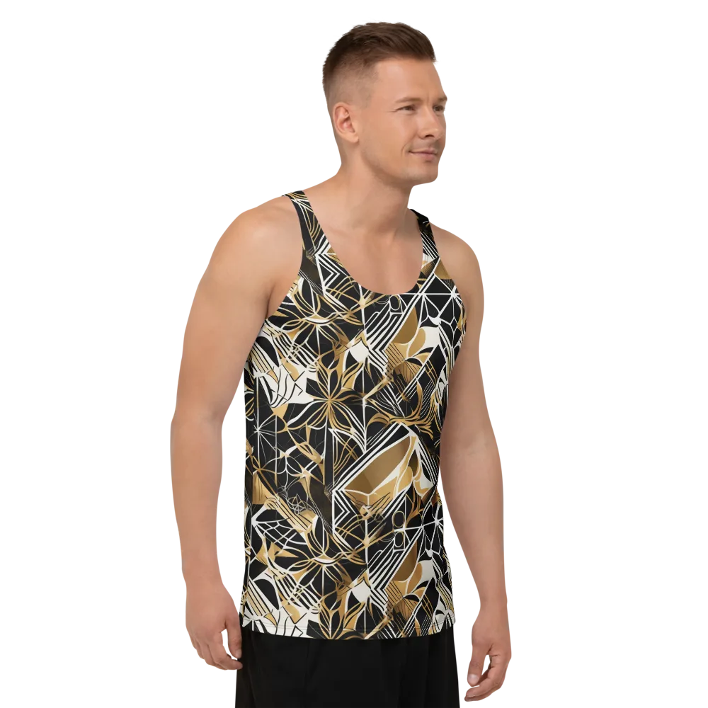 Black Tie Botanica on Men's Tank Top — Right Front