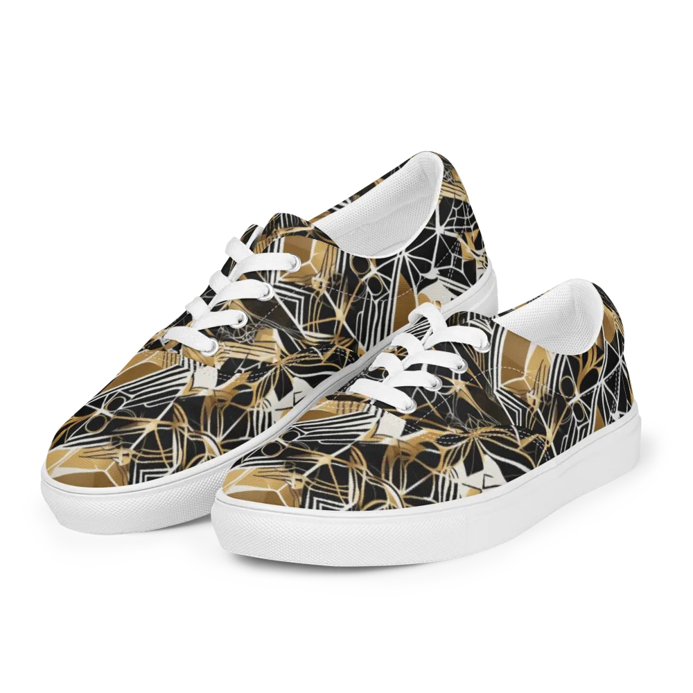 Black Tie Botanica on Men's Lace-Up Canvas Shoes — Left Front