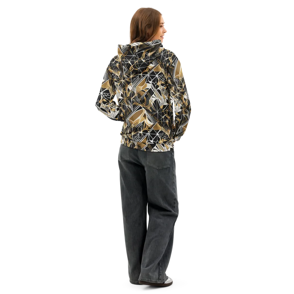 Black Tie Botanica on Cotton Hoodie — Back
