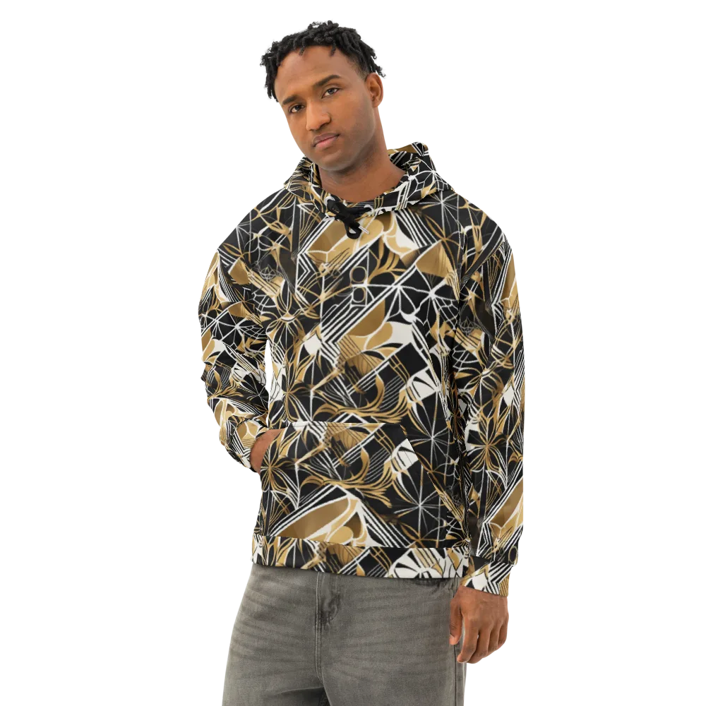 Black Tie Botanica on Cotton Hoodie — Left Front