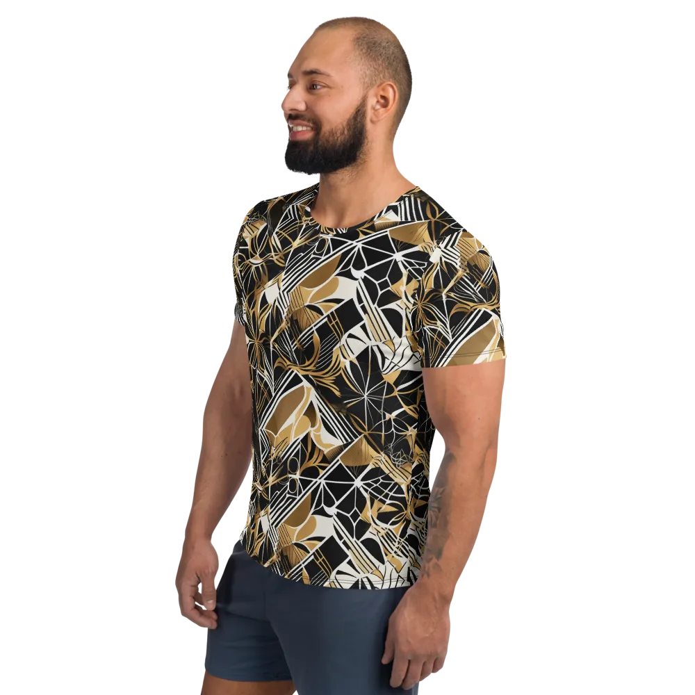 Black Tie Botanica on Men's Athletic T-Shirt — Left
