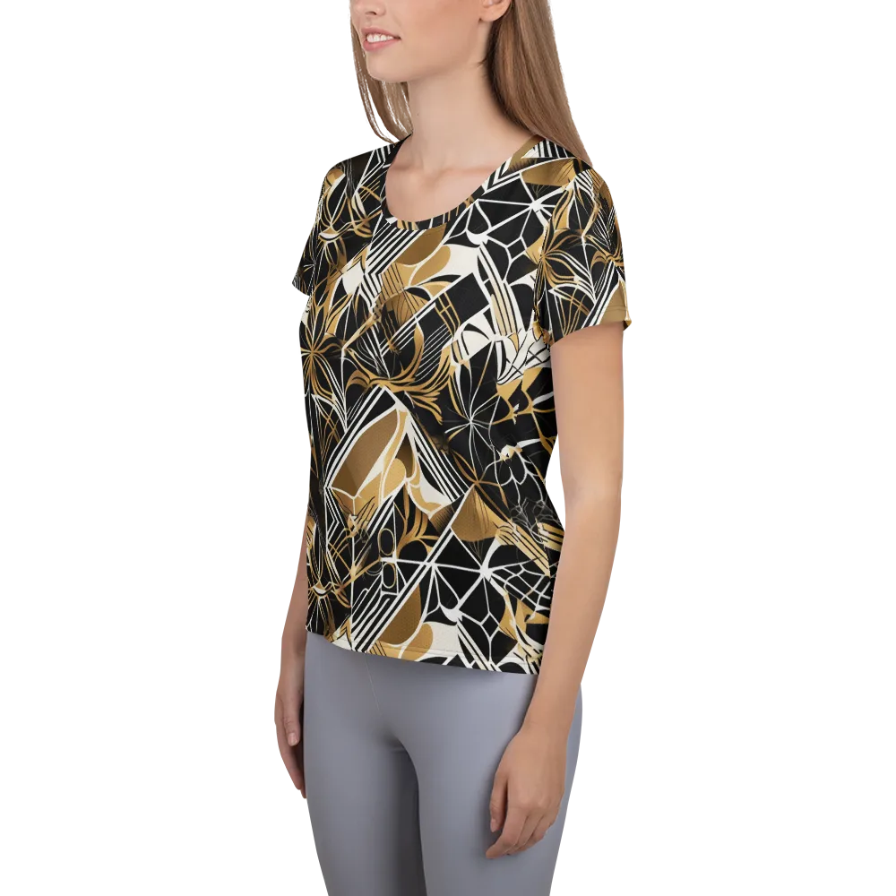 Black Tie Botanica on Women's Athletic T-Shirt — Left