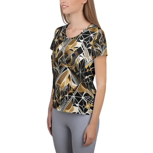 Black Tie Botanica on a Women's Athletic T-Shirt