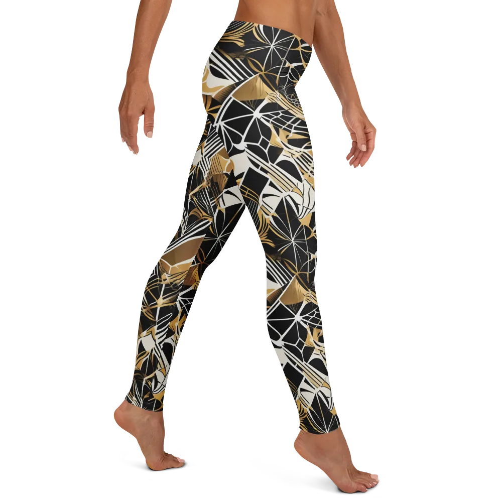 Black Tie Botanica on Leggings — Right