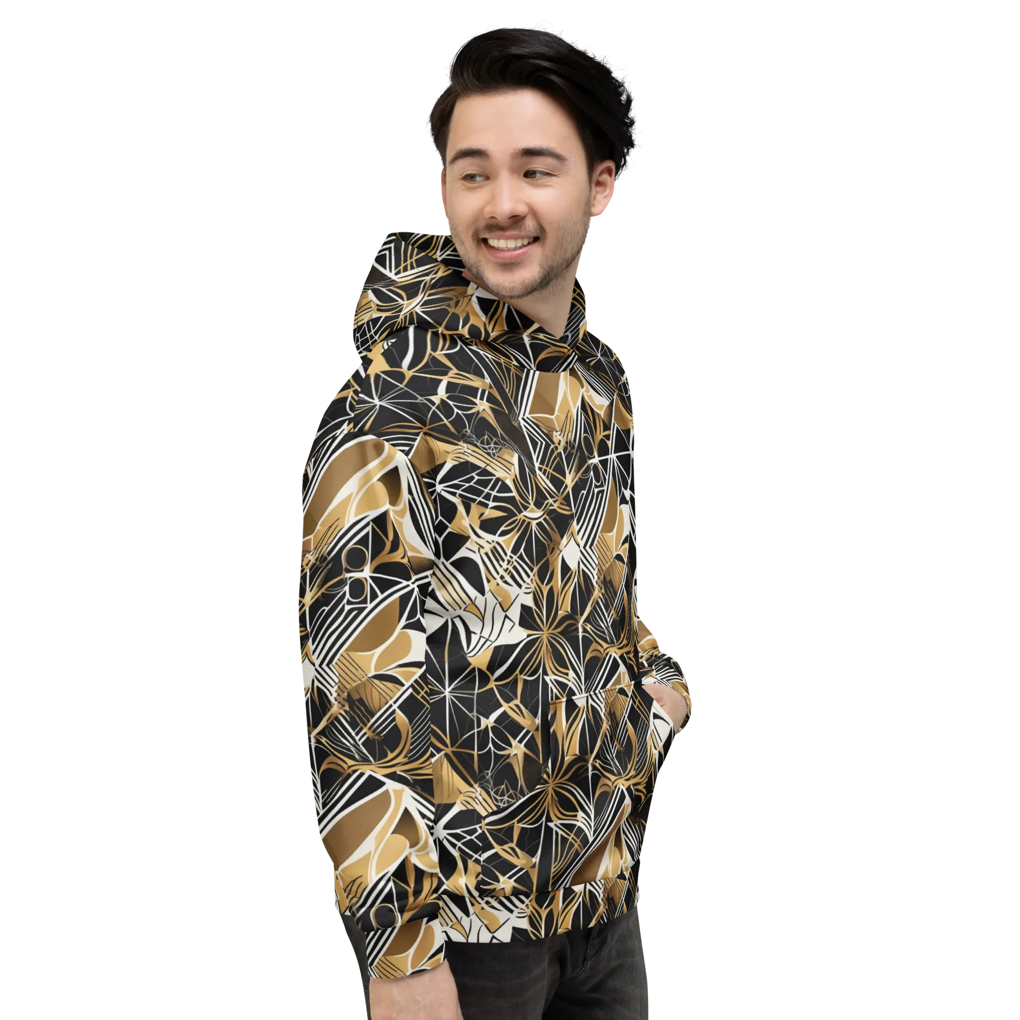 Black Tie Botanica on Hoodie — Right