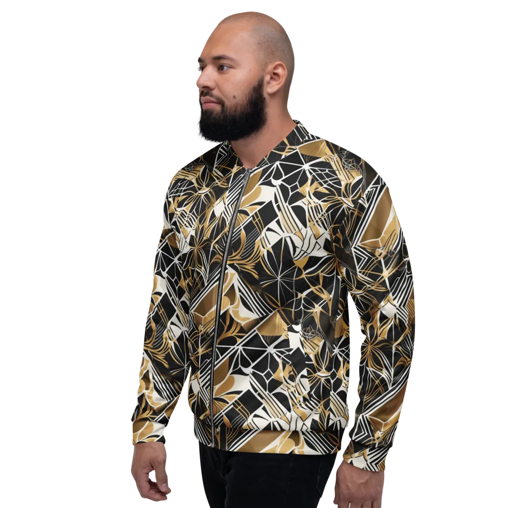 Black Tie Botanica on Bomber Jacket — Left