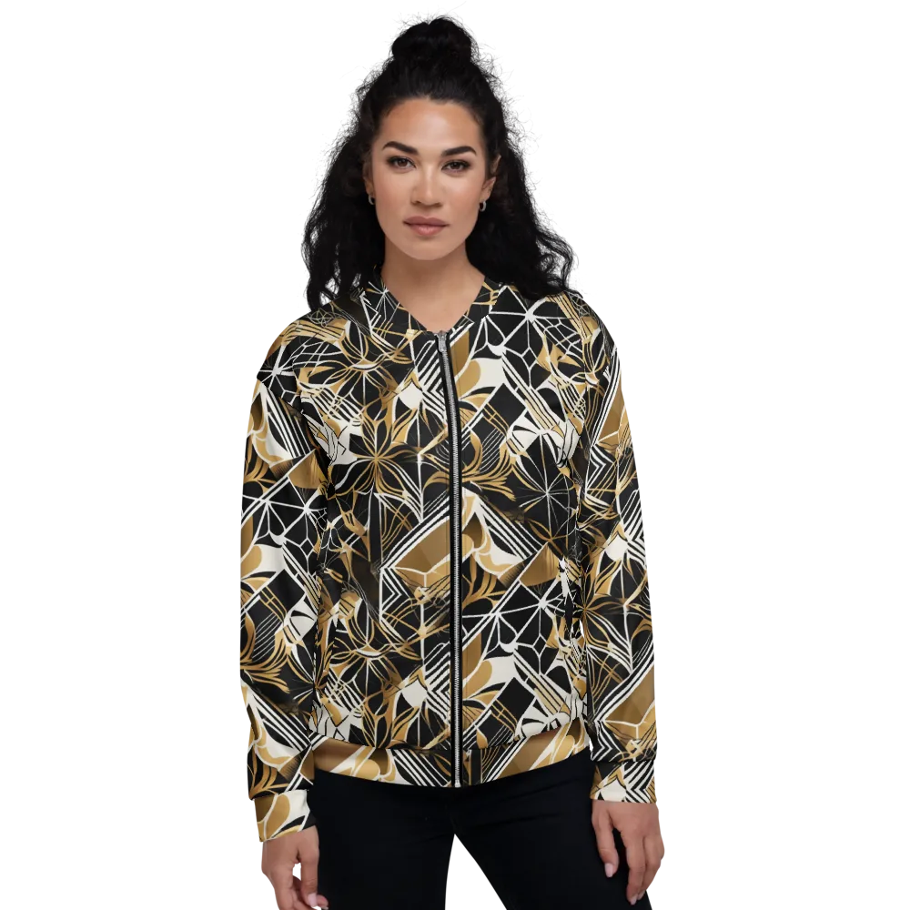 Black Tie Botanica on Bomber Jacket — Front
