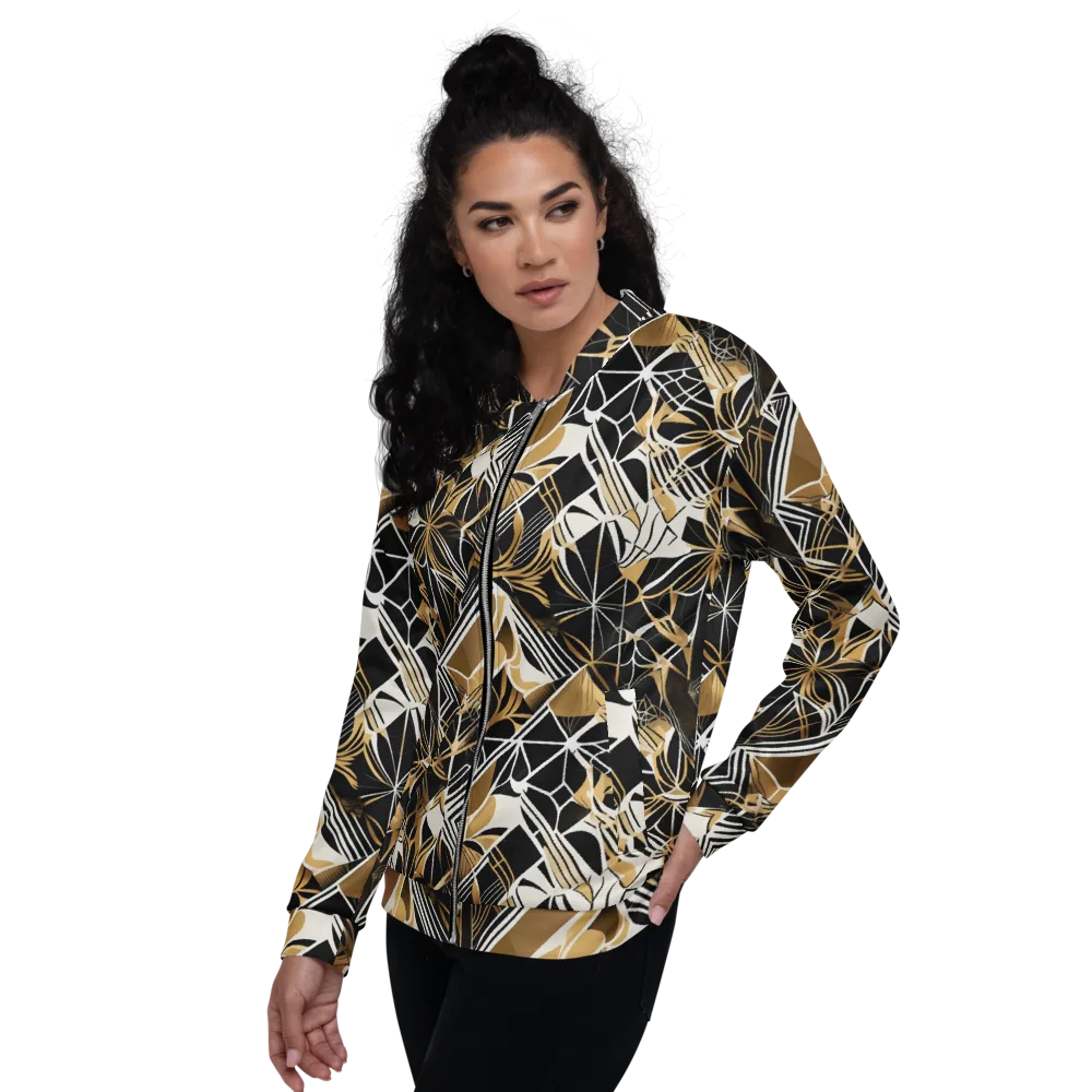 Black Tie Botanica on Bomber Jacket — Left