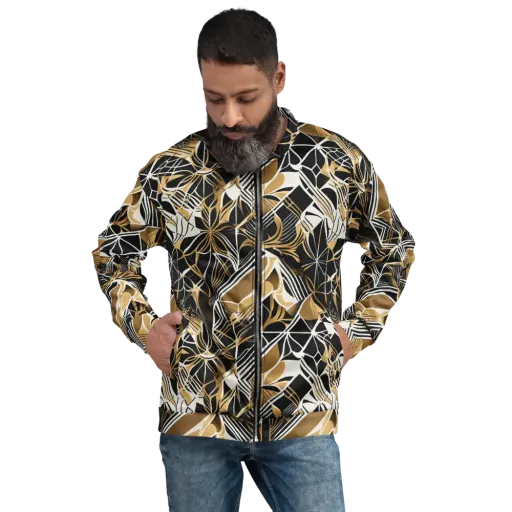 Black Tie Botanica on a Bomber Jacket