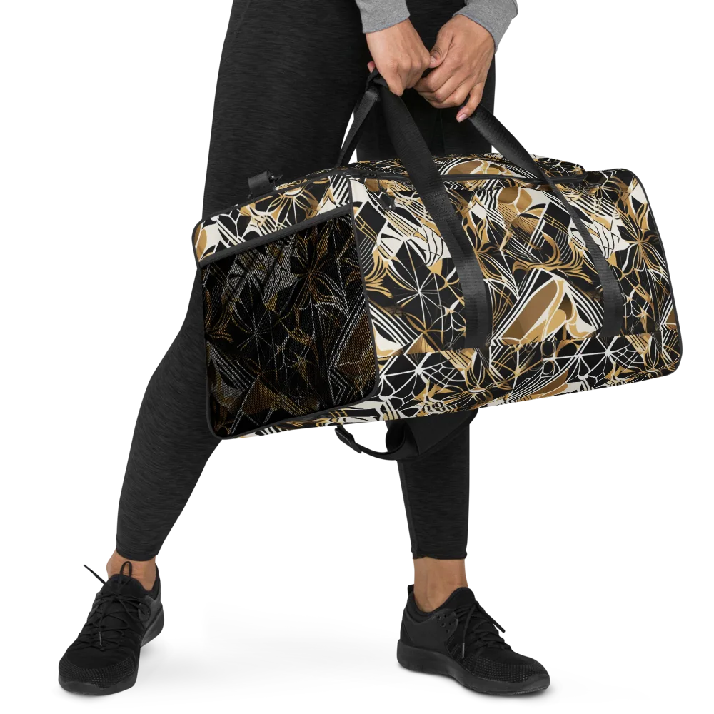 Black Tie Botanica on Duffle Bag — Right Front