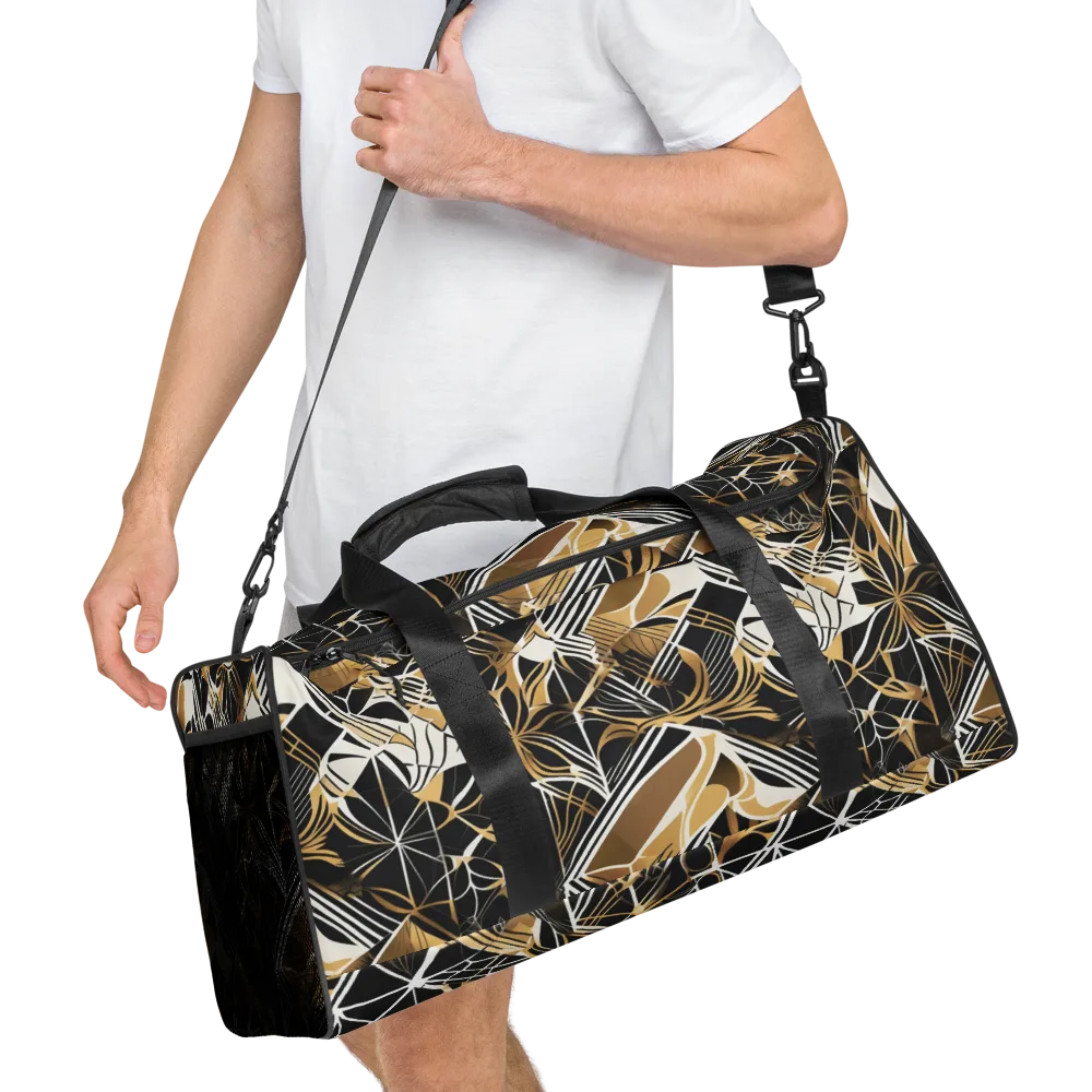 Black Tie Botanica on Duffle Bag — Right Front