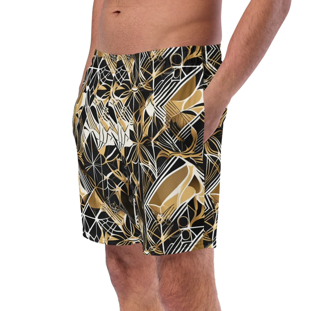 Black Tie Botanica on Swim Trunks — Left Front