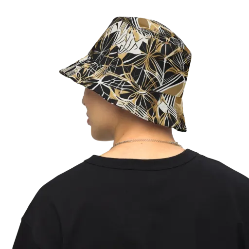Black Tie Botanica on a Reversible Bucket Hat