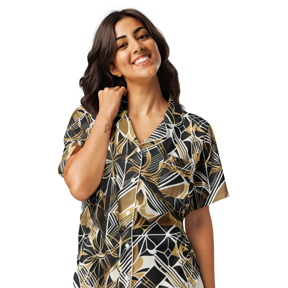 Black Tie Botanica on Women's Short Sleeve Pajama Top — Front