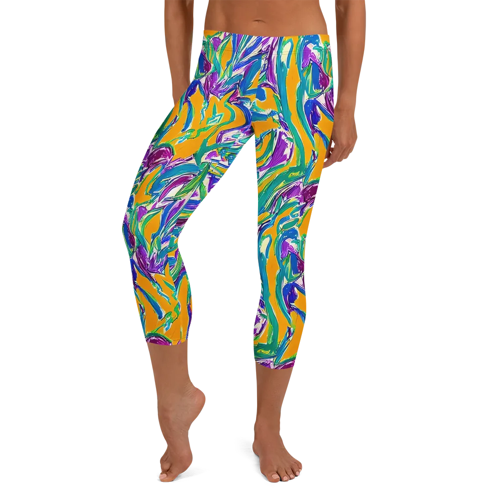 Tropical Voltage on Capri Leggings — Front