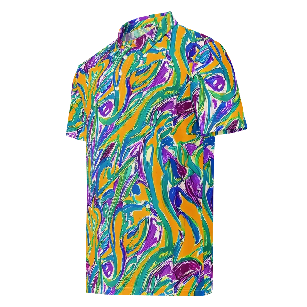 Tropical Voltage on Men's Slim Fit Polo Shirt — Left Front