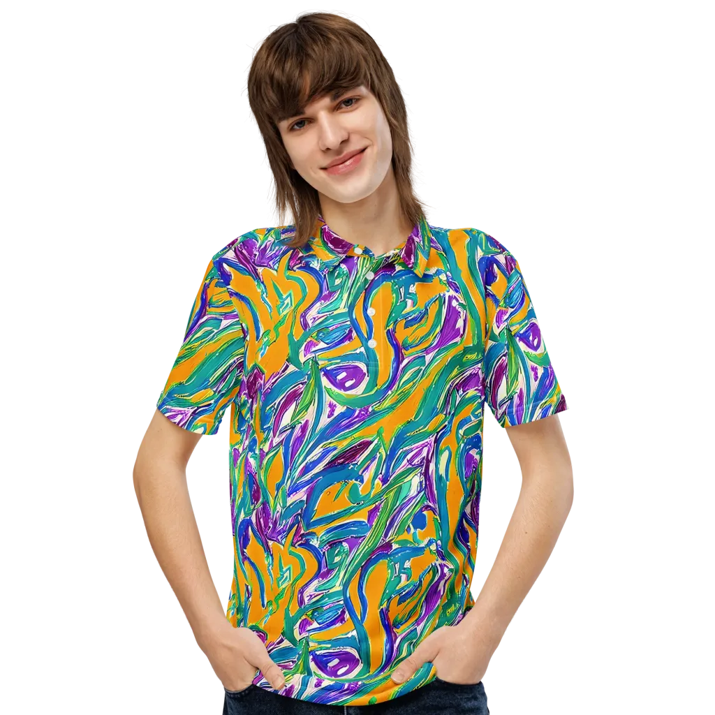 Tropical Voltage on Men's Slim Fit Polo Shirt — Front