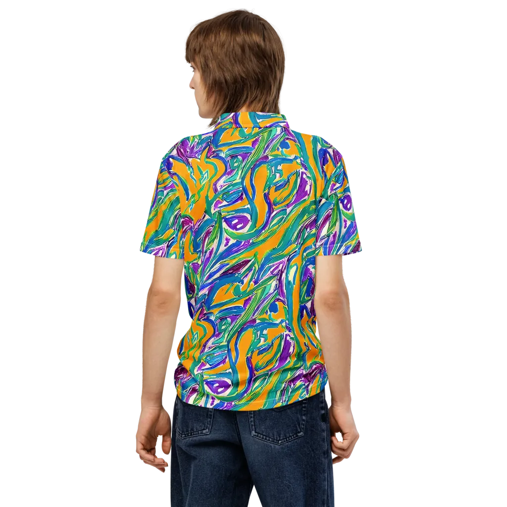 Tropical Voltage on Men's Slim Fit Polo Shirt — Back