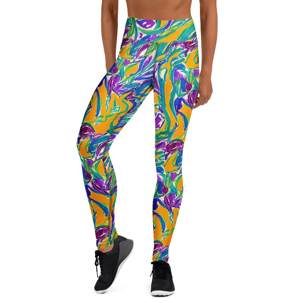 Tropical Voltage on Yoga Leggings — Front