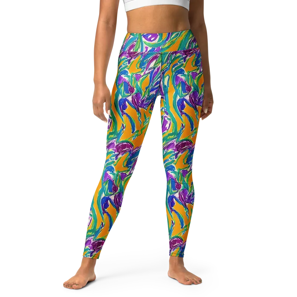 Tropical Voltage on Yoga Leggings — Front