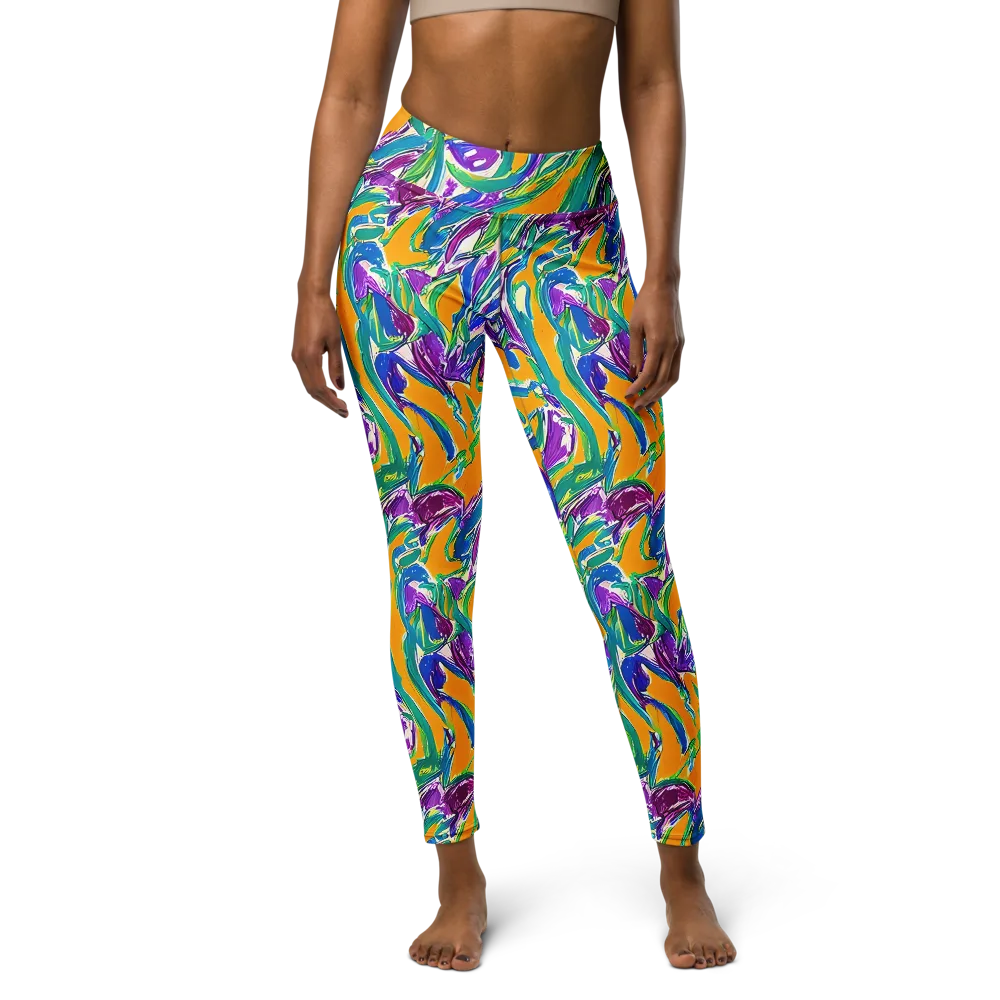 Tropical Voltage on Yoga Leggings — Front