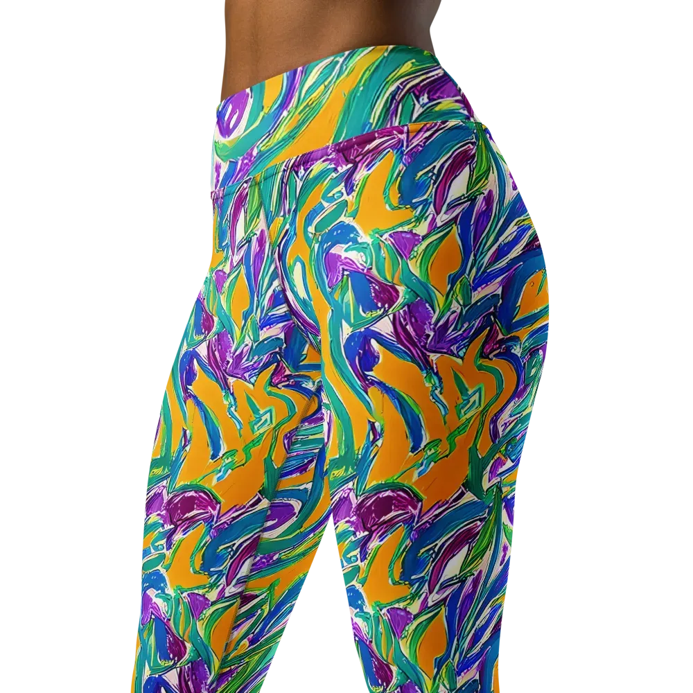 Tropical Voltage on Yoga Leggings — Left Front