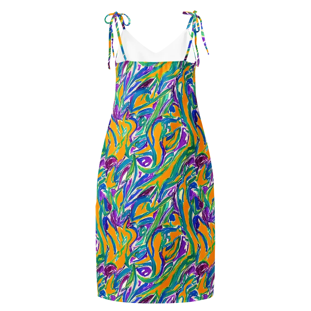 Tropical Voltage on Slip Dress — Back