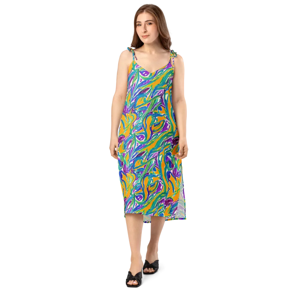 Tropical Voltage on Slip Dress — Front