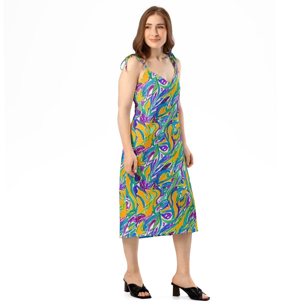 Tropical Voltage on Slip Dress — Right Front