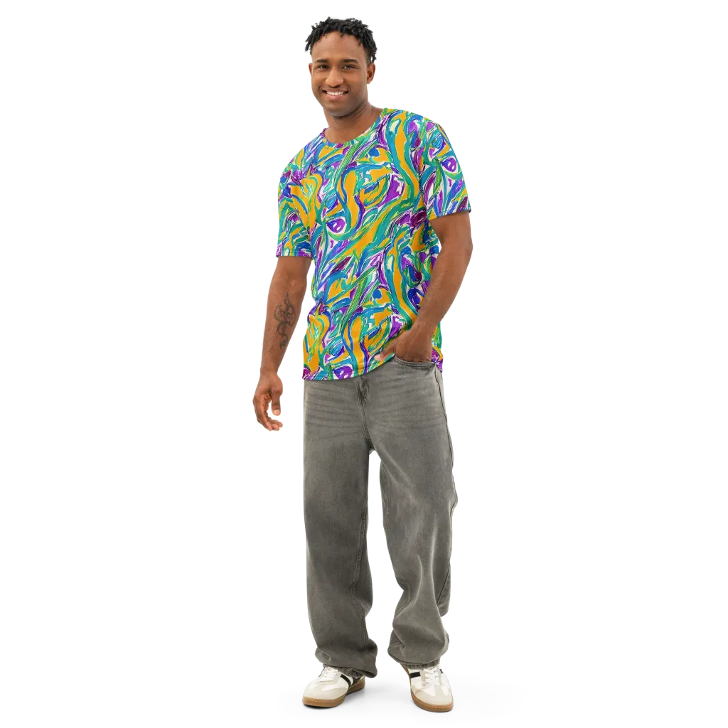 Tropical Voltage on Men's Cotton Crew Neck T-Shirt — Front