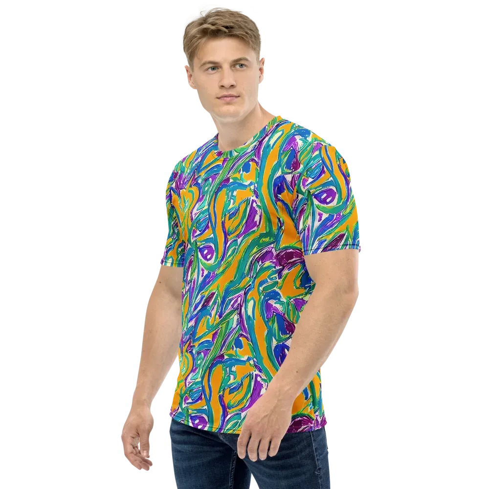 Tropical Voltage on Men's Crew Neck T-Shirt — Left