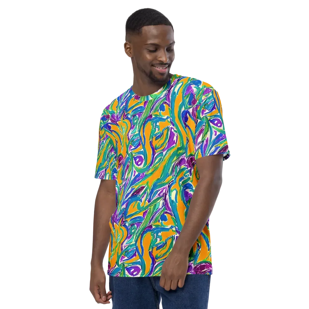 Tropical Voltage on Men's Crew Neck T-Shirt — Left